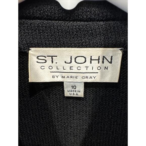 St. John Collection Santana Knit Tulle Corded Zip Jacket Size 10 Classic USA - Picture 3 of 8